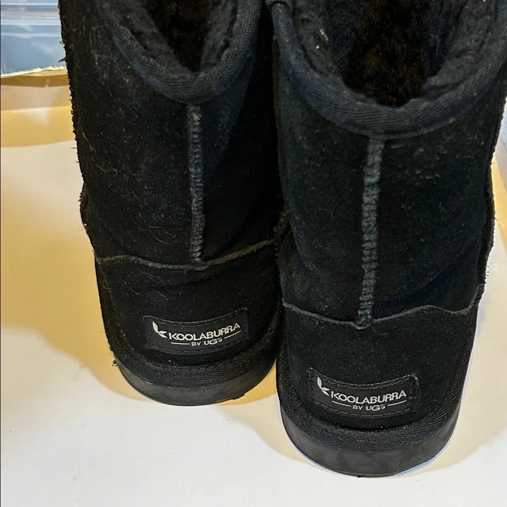 KOOLABURRA BY UGG Classic Black Winter Faux Suede Boots kids size 1 GUC